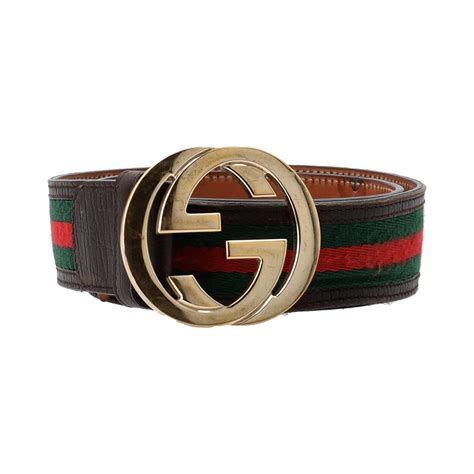 gucci leather web belt